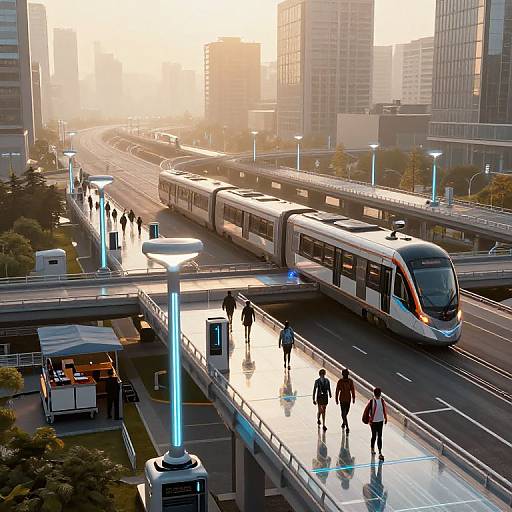 Futuristic Urban Landscape at Golden Hour