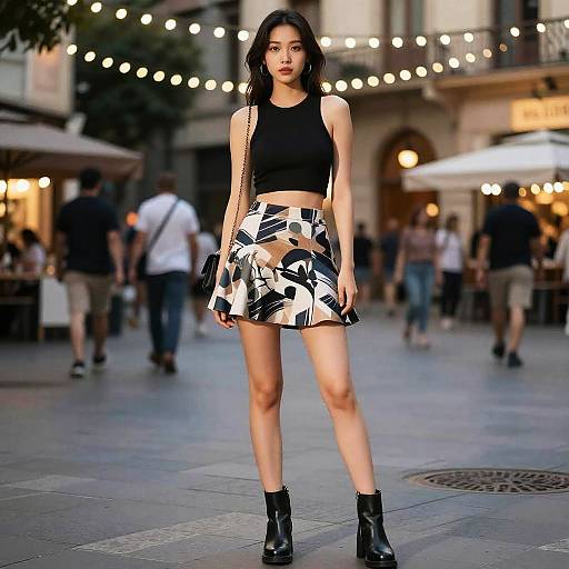 Petite Woman in Modern Street Style