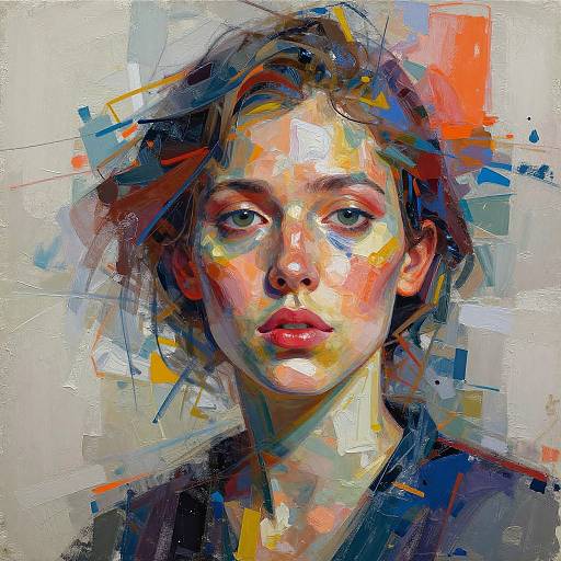 Abstract AI Portrait with Vibrant Brushwork