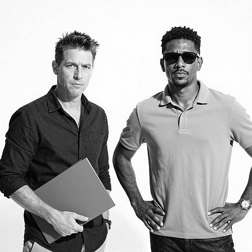 Black and White Portrait of Two Men