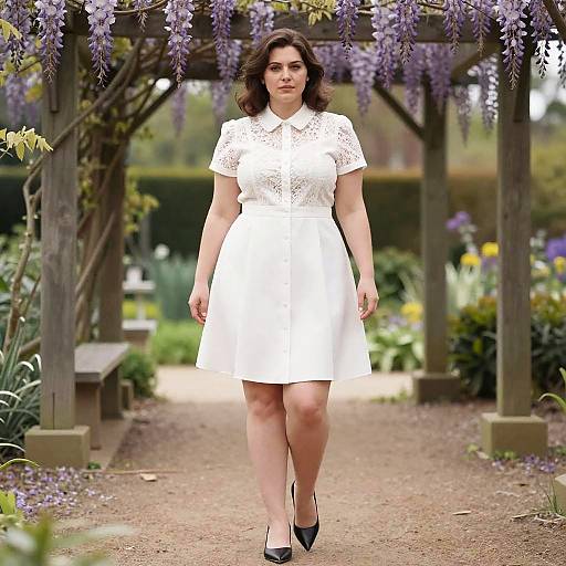 Stocky Woman in Preppy Shirtdress