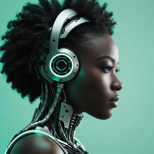 Cyborg Woman with Glowing Skin Profile