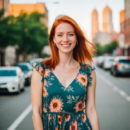 Joyful Woman in Summer Dress Portrait
