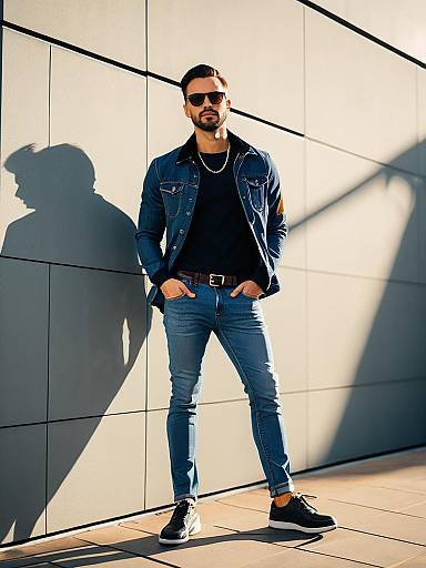 Modern Full-Body Jeans Fashion Portrait