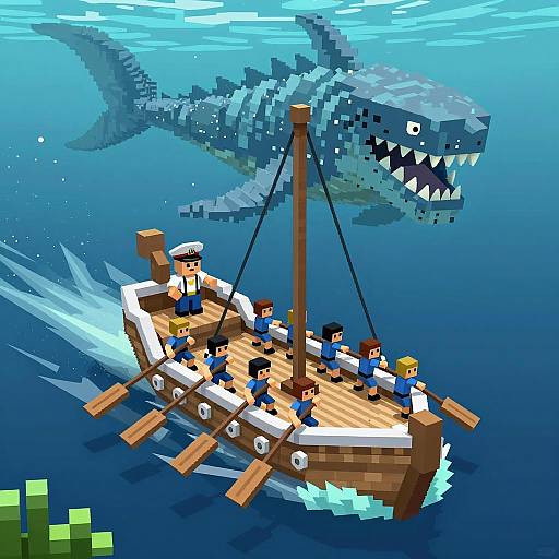 Voxel Art of a Submerged Future Adventure