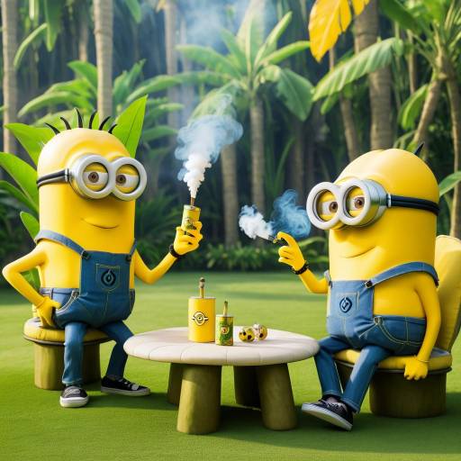 Minions Smoking in Outdoor Setting