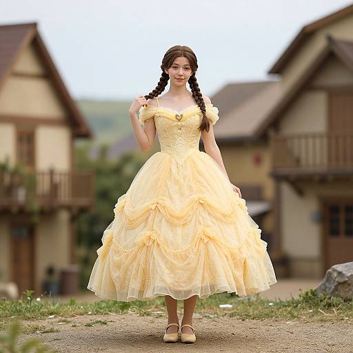 Realistic Adult Belle in Village Dress
