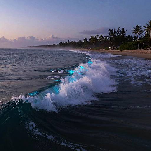 Bioluminescent Dawn Wave Illustration
