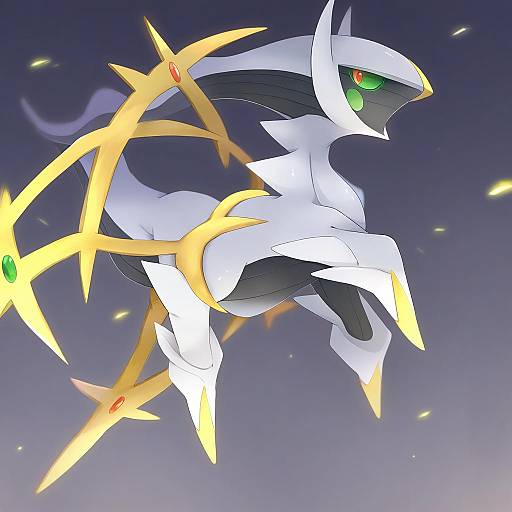 Illustration of Arceus, pokemon in the style of Saeki sora