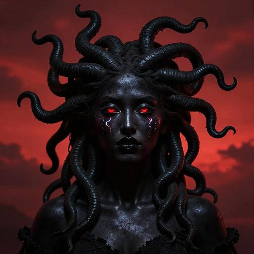 Ethereal Black Medusa Proto-Gothic