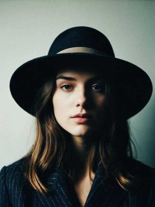 Stylish Cinematic Hat Fashion Portrait