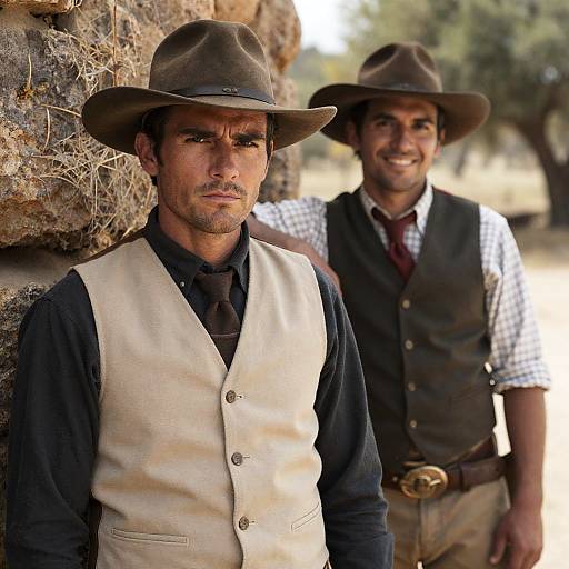 Old Western Duo: A Timeless Photograph