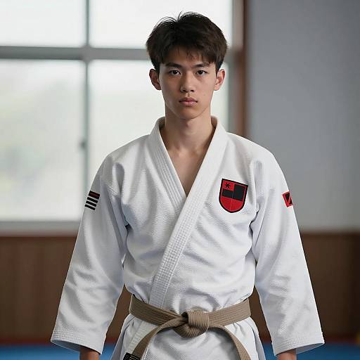 Young Male Martial Artist in Judo Gi