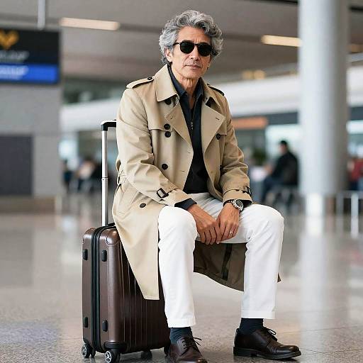 Calm Traveler at the Airport Terminal