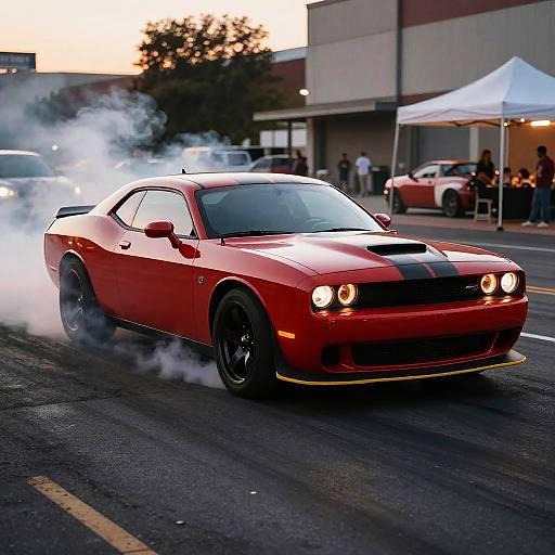Dodge Demon Burnout at Dusk