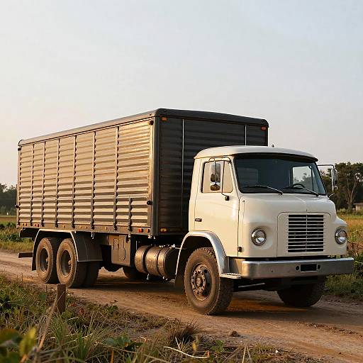 Vintage Double Trailer Truck Scene