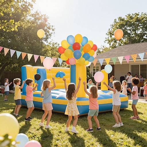 Sunny Backyard Balloon Parade