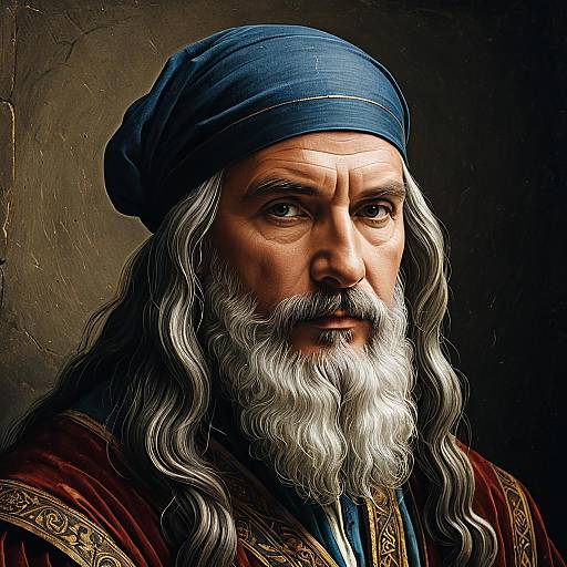 Realistic Renaissance Portrait of Leonardo da Vinci