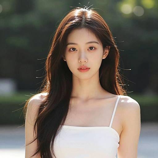 Portrait of Young Asian Woman Outdoors