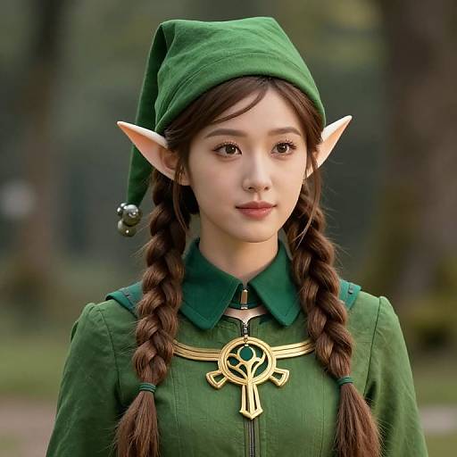 Braided Elf in Green Attire
