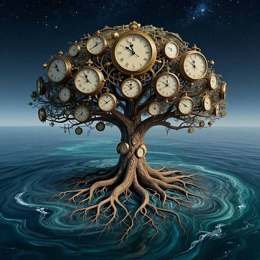 Surreal Tree of Time Aerial View