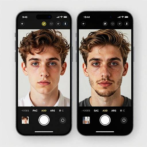 Futuristic Aging Filter Smartphone Interface
