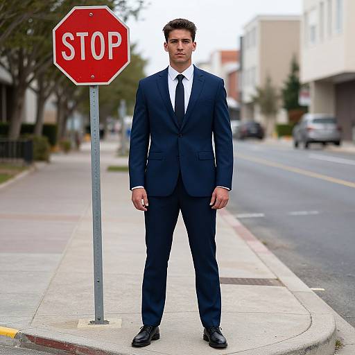 Man in Union Suit on Street