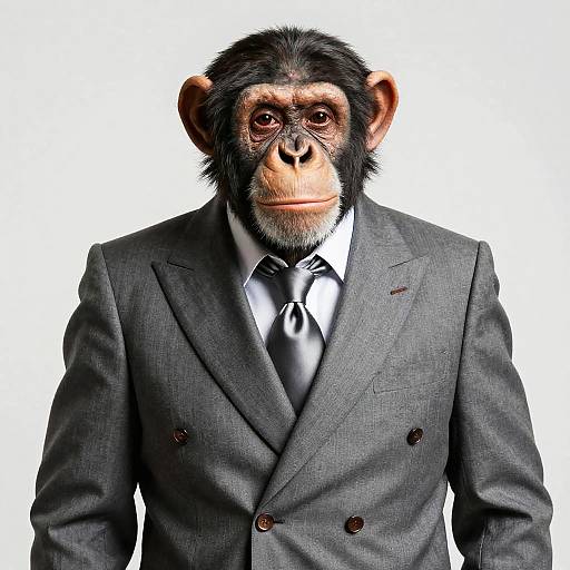 Anthropomorphic Chimpanzee Politician Portrait