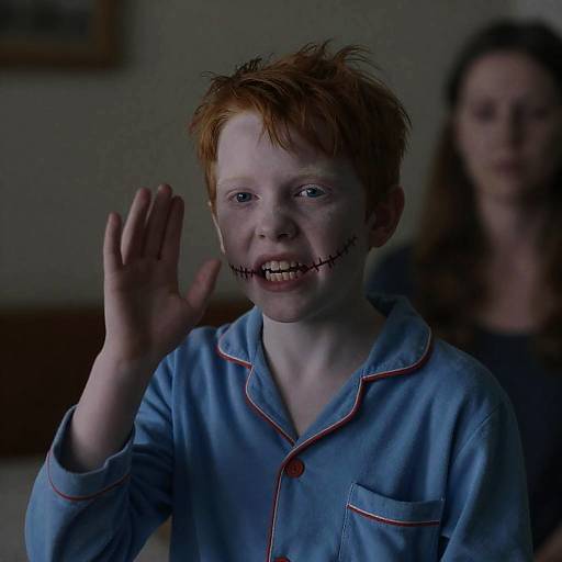 Eerie Portrait of Child in Pajamas