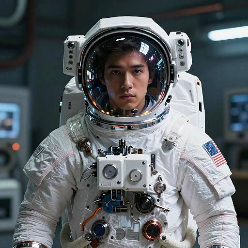 Futuristic Neon Astronaut Portrait