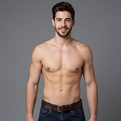 Portrait of Shirtless Fit Young Man
