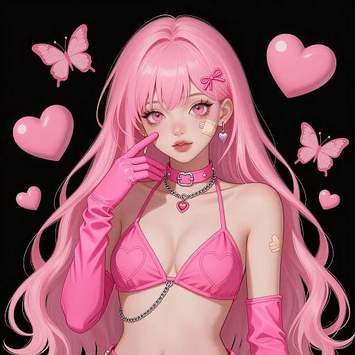 Vibrant Pink Fantasy Illustration