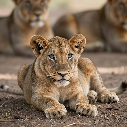 Young Lion Cub Captured in Soft Light