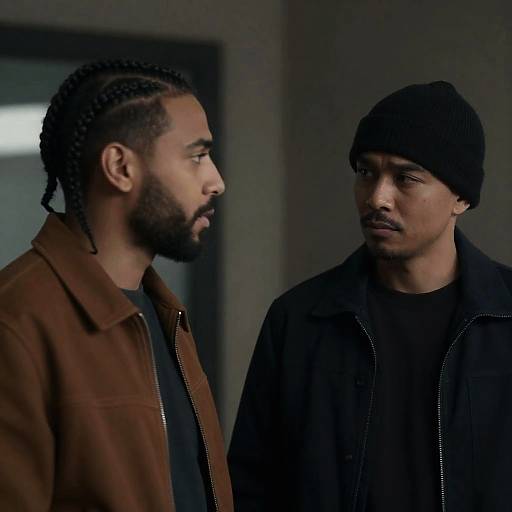 Candid Indoor Conversation Between Two Men