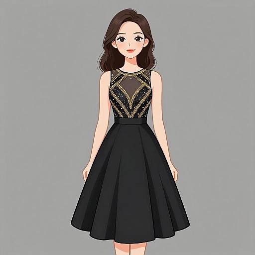 Elegant Woman in Evening Dress