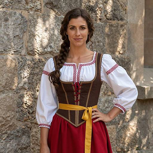 Woman in Medieval Latin Costume Outdoors