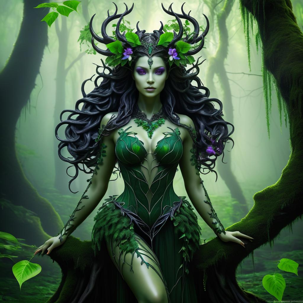 Enigmatic Forest Demoness Portrait