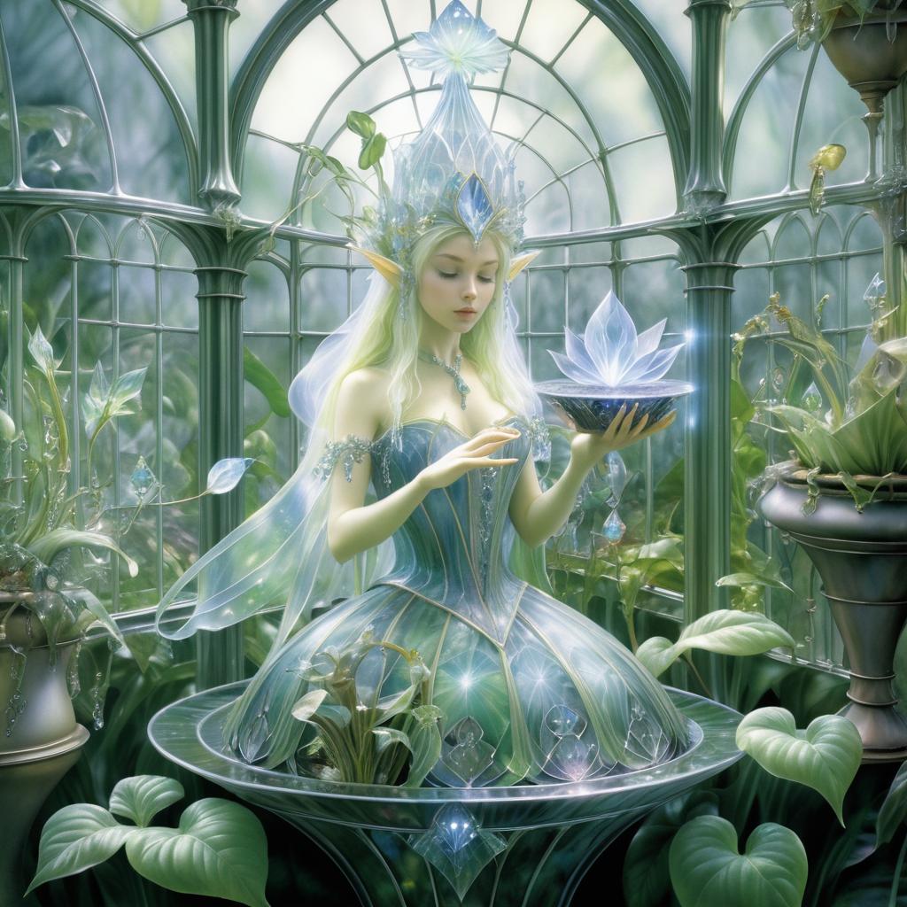 Enchanted Crystal Elf in Greenhouse