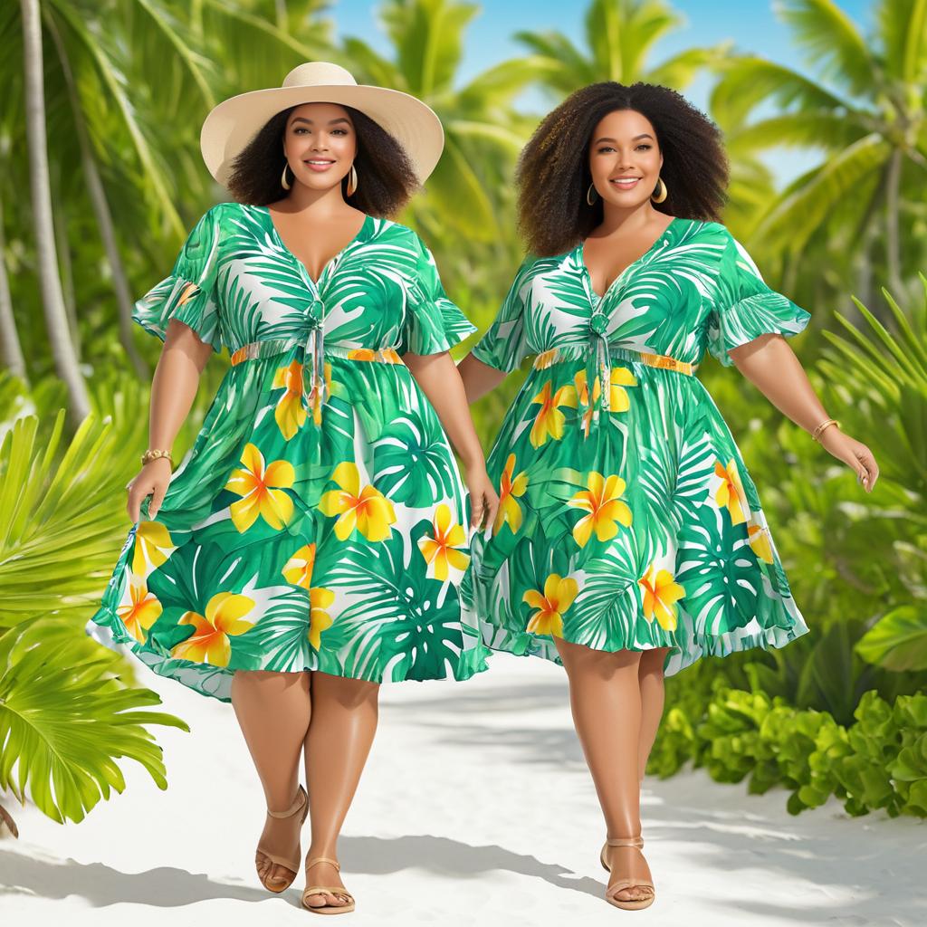 Vibrant Plus-Size Vacation Clothing Collection