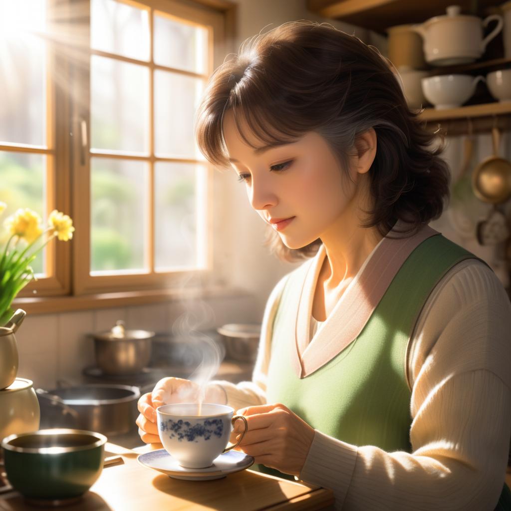 Warm Embrace in a Cozy Kitchen