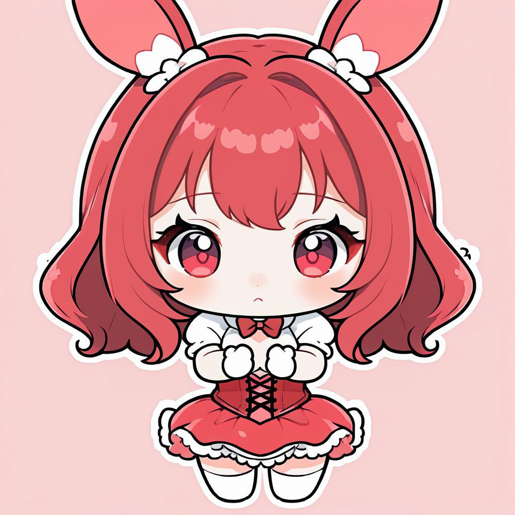 Cute Shy Bunny Girl Character Design