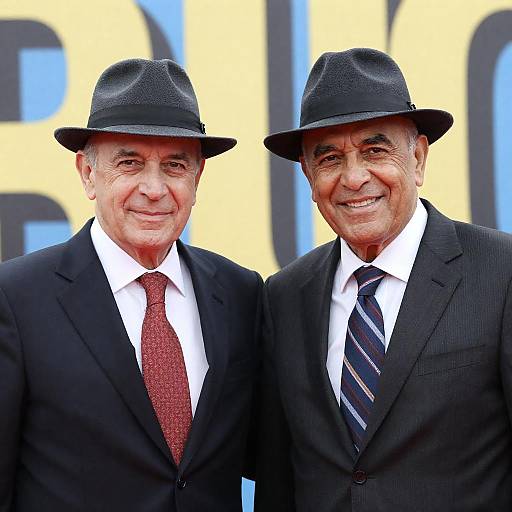 Stylish Older Men in Pinstripe Suits