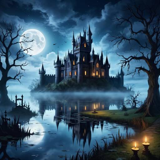Eerie Gothic Castle Wallpaper Design Eerie Gothic Castle Wallpaper Design