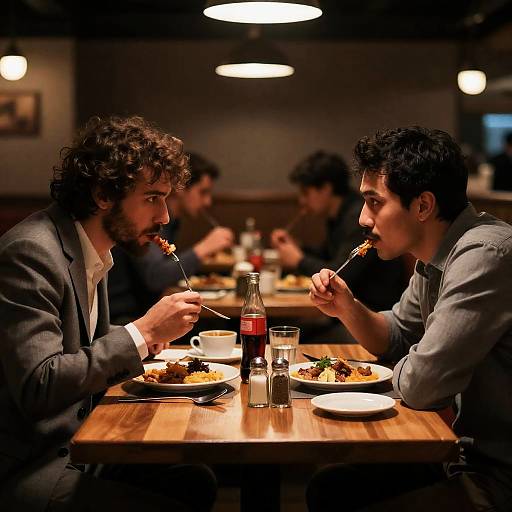 Candid Moments in a Dim Restaurant