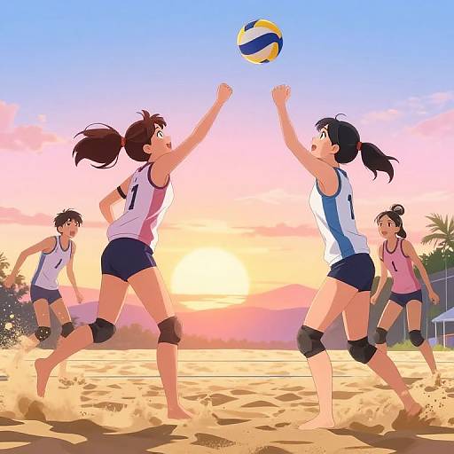 Anime Girls Beach Volleyball Showdown