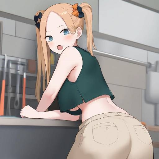 Anime Girl with Blonde Twintails in Workshop