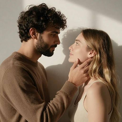 Intimate Close-Up of a Couple