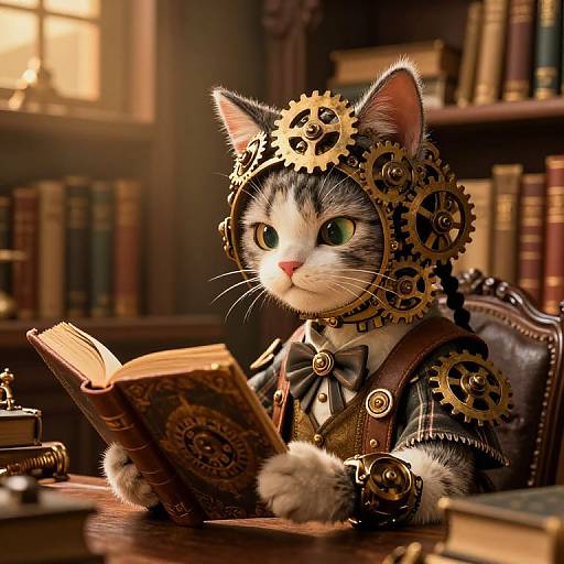 Steampunk Clockwork Librarian Fantasy