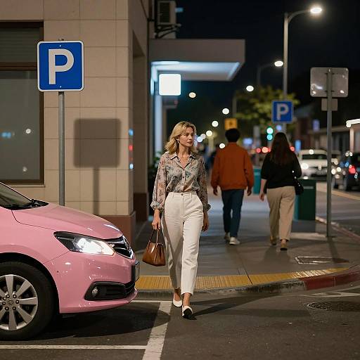 Vibrant Nighttime Urban Walk