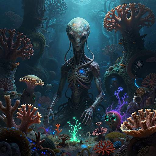 Underwater Alien Ecosystem Digital Painting